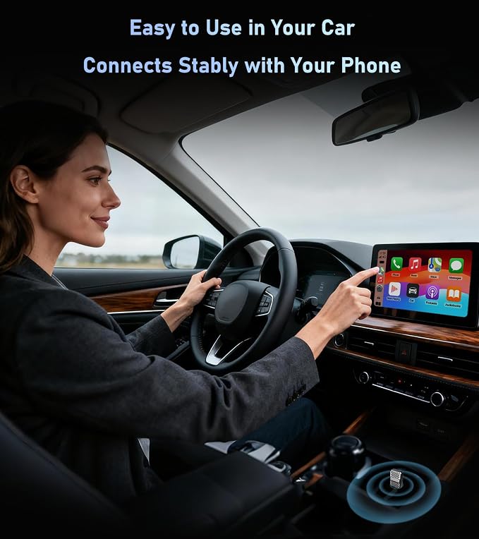 Tsnam Wireless CarPlay & Android Auto Adapter, USB Dongle for Car, Converts Wired to Wireless, Plug & Play, Auto-Connect, Compatible with iPhone and Android