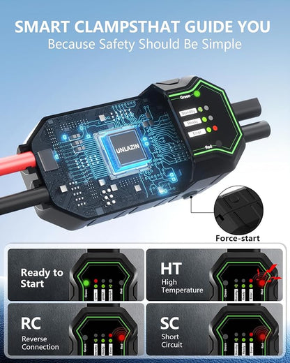 X8 Jump Starter 10000A Battery Jumper Starter Portable with Force Start, 12V Car Starter Jump Box & Battery Booster for All Gas & Diesel Engines, QC 3.0 Quick Charge, LED Light, Passenger Car
