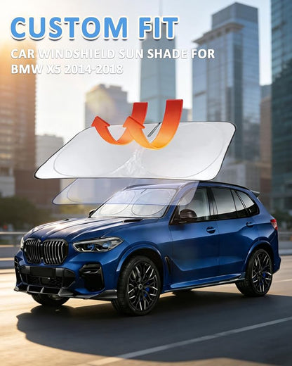 Sunshade for X5 Windshield Sun Shade for BMW X5 2014-2018 Accessories Foldable Front Window Shield Cover Sun Visor Protector Block UV Rays