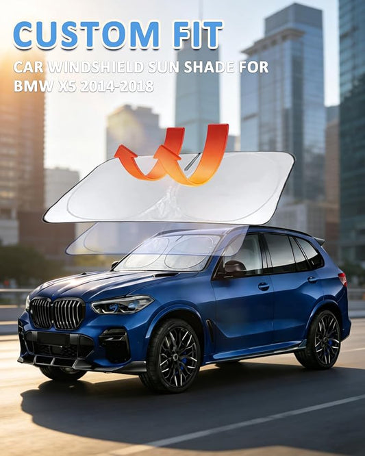 Sunshade for X5 Windshield Sun Shade for BMW X5 2014-2018 Accessories Foldable Front Window Shield Cover Sun Visor Protector Block UV Rays