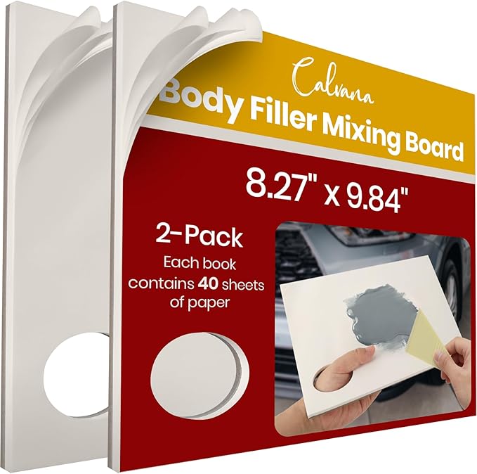 Calvana Car Body Filler Repair Kit, Includes Multi-Layered Disposable Paper