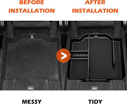 Center Console Organizer fits for Dodge RAM 2026 2025 2024 2023 2022 2021 2020 2019 1500 2500 3500 Accessories Interior Storage Box Armrest Storage Tray (Black)