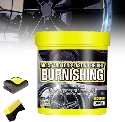 Tire Maintenance And Coating Paste, Long Lasting Tire Shine Wax, Car Tire Shine Gel, Wheel And Tire Cleaner, Car Tire Blackening Coating Wax Long Lasting Shine Rain Resistant Waterless Wax (1pcs)