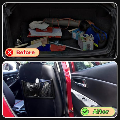 Frienda 4 Pcs Boat Storage Net Bag, ABS Plastic Car Framed Mesh Net Holder, Phone & Cargo Organizer with Screws for Auto, Rv, Boat, Pontoon, Truck Pocket Storage (16 x 8 Inch)
