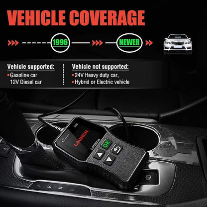 LAUNCH OBD2 Scanner Engine Fault Code Reader, CR319 Code Reader Scanner, CAN Diagnostic Scan Tool Supports DTC Lookup, Mode6 O2 Sensor for OBDII Protocol Cars Since 1996 Black