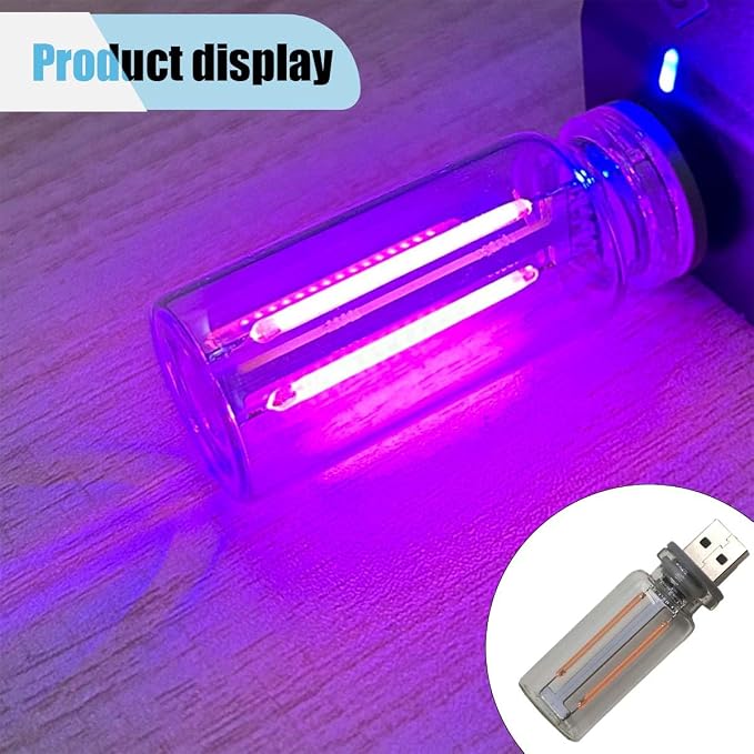 USB LED Atmosphere Light, Plug-in USB Ambient Retro Lamps, Mini LED Car Interface Charging Night Light for Hallway, Bedroom (Purple)