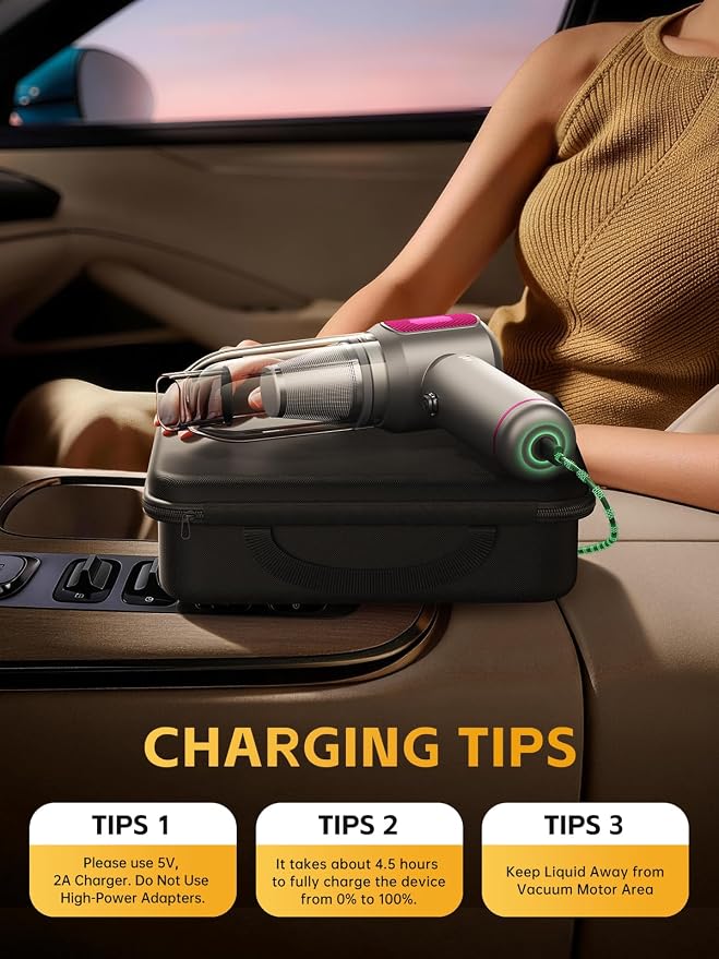 REWONDER Car Vacuum Cleaner High Power, 22000Pa Vacuum Cleaner & 110000RPM Air Duster, Handheld Vacuum with 7800mAh Battery, Storage Bag & Multi-Nozzles for Car, Home, Office
