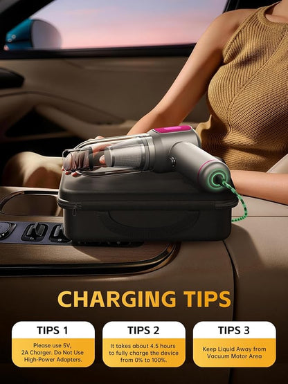 REWONDER Car Vacuum Cleaner High Power, 22000Pa Vacuum Cleaner & 110000RPM Air Duster, Handheld Vacuum with 7800mAh Battery, Storage Bag & Multi-Nozzles for Car, Home, Office