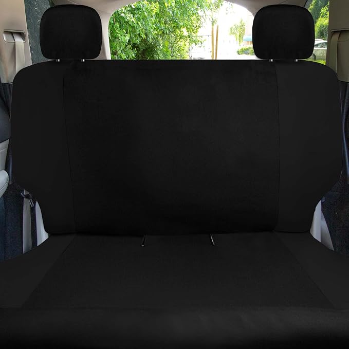 Universal Fit Chevron Flat Cloth Car Seat Covers Full Set - Black