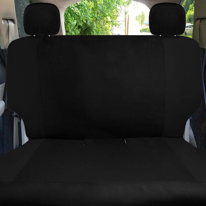 Universal Fit Chevron Flat Cloth Car Seat Covers Full Set - Black