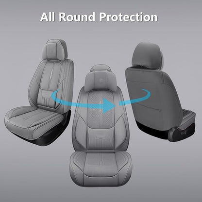 NS YOLO Full Coverage Leather Car Seat Covers for Cars,SUVs and Pick-up Trucks,Car Seat Protector,Automotive Seat Covers,Car Seat Cushion,Grey Seat Cover,Front Seat Cover for 2 Seats