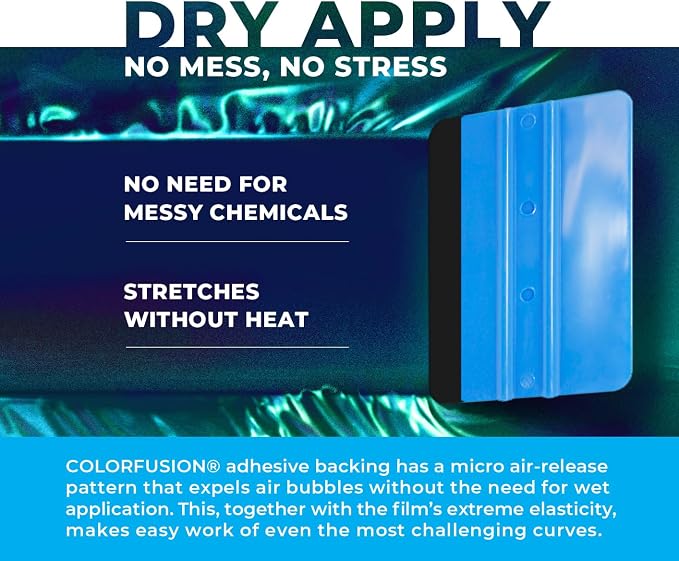ColorFusion PPF by VViViD, Gloss Metallic Blue Chameleon Dry Apply PPF Vinyl Car Wrap Roll 10ft x 5ft