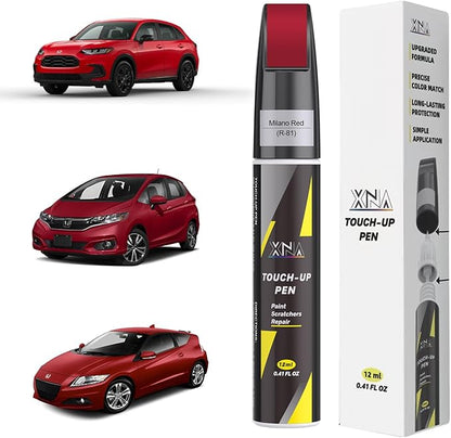 XNA Milano Red(R-81) for Honda Touch Up Paint, Car Scratch Remover for Nicks and Chips Repair, 2-In-1 Quick & Easy Fix Car Scratch Repair Kit with Exact Color-Matched