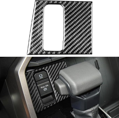 NVCNX Real Premium Carbon Fiber for Toyota Tundra 2022-2026 / Sequoia 2023-2026 2024 2025 Center Console Electronic Handbrake Button Panel Cover Interior Trim Accessories Overlay Sticker Decal 1PC