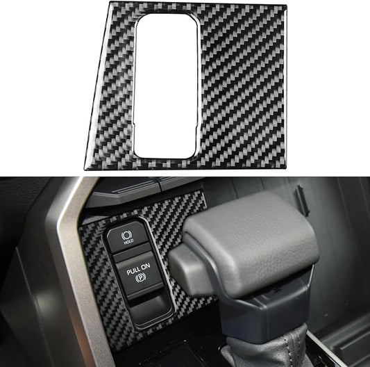 NVCNX Real Premium Carbon Fiber for Toyota Tundra 2022-2026 / Sequoia 2023-2026 2024 2025 Center Console Electronic Handbrake Button Panel Cover Interior Trim Accessories Overlay Sticker Decal 1PC