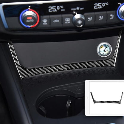 Real Premium Carbon Fiber Decor Compatible with Audi A3 S3 RS3 8V 2013 2014 2015 2016 2017 2018 2019 Car Center Console Power Outlet Sticker Frame Interior Accessories Decal Black