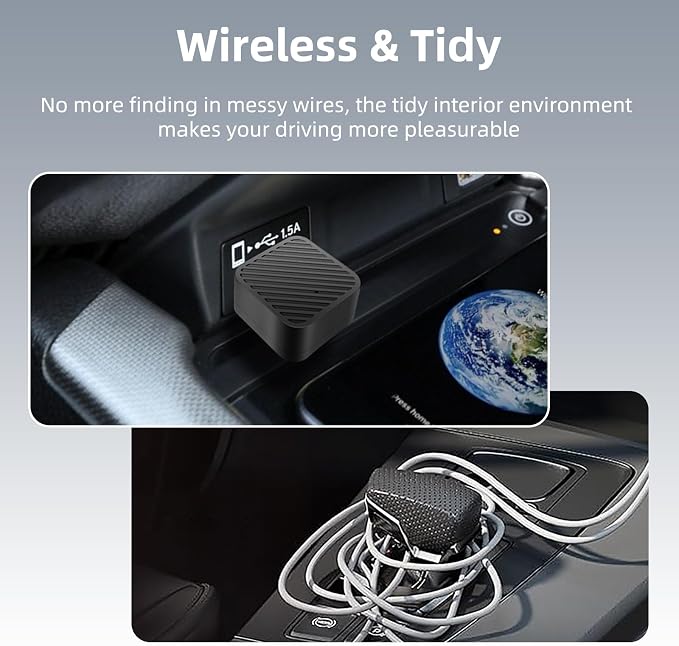 LEXXSON Mini Wireless CarPlay Adapter for iPhone, 2 in 1 CarPlay and Android Auto Wireless Adapter for Cars, Wired to Wireless, Plug & Play, Stable Fast Connection for Android 11+ and CarPlay iOS 10+