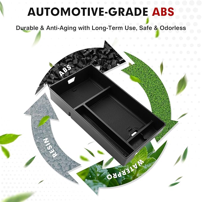 Autorder Center Console Organizer for 2022 2023 2024 2025 2026 Lexus NX NX 250/NX 350/NX 350h 450h+ Accessories Armrest Storage Box Secondary Insert Tray with Anti-Slip Mat
