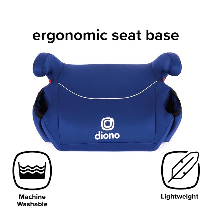 Diono Solana, No Latch, Pack of 2 Backless Booster Car Seats, Lightweight, Machine Washable Covers, Cup Holders, Blue