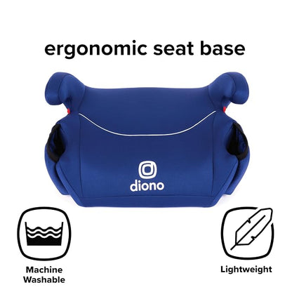Diono Solana, No Latch, Pack of 2 Backless Booster Car Seats, Lightweight, Machine Washable Covers, Cup Holders, Blue