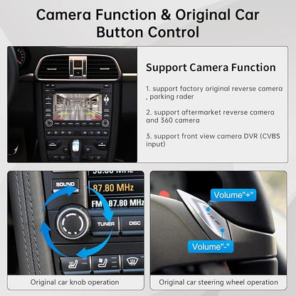 Road Top Wireless CarPlay Interface Decoder for Porsche PCM 3.0 (2008–2012) | CarPlay Retrofit Kit Compatible with Cayenne 911 Cayman Boxster, Support Wireless Carplay, Android Auto, Mirrorlink