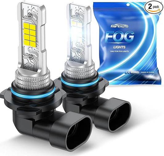 Marsauto 9006 LED Fog Lights Bulbs, 10,000LM Output 9006 Fog Lights, 60,000Hr Lifespan, Plug & Play for Cars/Trucks, Side Marker & Parking Light Combos, Pack of 2