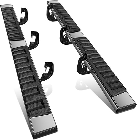 DNA Motoring 6.69-Inch Flat Running Boards Side Step Bars Compatible with 2007-2018 Chevy Silverado GMC Sierra 1500 2500HD 3500HD Extended Cab,STEPB-A-0005