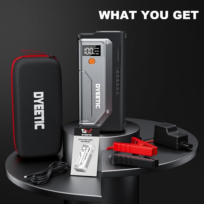 7000A Jump Starter, 12V Car Battery Booster Pack(All Gas/12.0L Diesel)，Car Starter Smart Jumper Cables with Quick Charger, Battery Jumper 26800mAh Portable Power Bank，800LM Flashlight