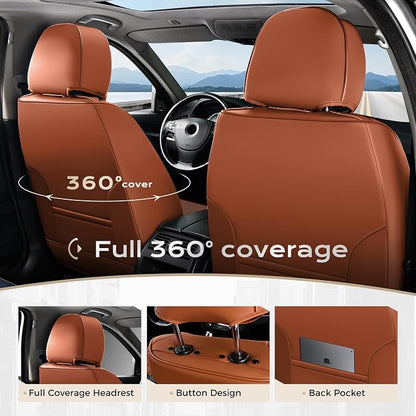 Coverado Car Seat Covers, Front Covers for Cars, Car Seat Cover Front Seats, Automotive Seat Cover, Waterproof, Leather Car Seat Cushion, Universal Interior Covers Seat Protectors for Most Cars
