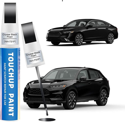 Crystal Black Pearl(NH-731P) Touch Up Paint for Honda 2-in-1 Car Scratch Repair Pen for Rock Chips, Door Scratches & Paint Nicks Exact Color Match Quick Dry DIY Fix for Civic Accord CR-V