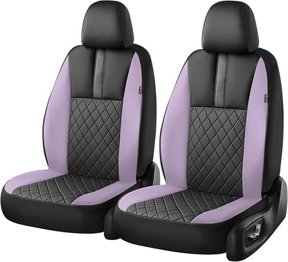 Coverado Car Seat Covers Front Pair, Automotive Leather Seat Covers for Car，Universal Fit Front Back Seat Cover, Non-Slip Waterproof Breathable Car Seat Protector