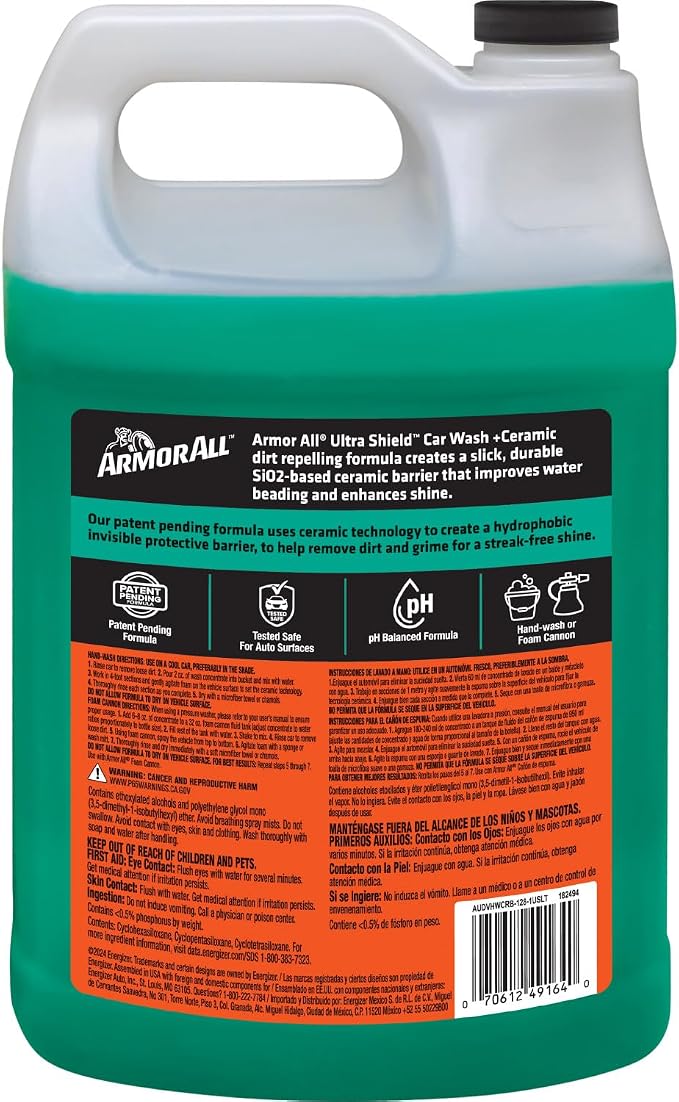 Armor All Ceramic Foaming Car Wash Soap with Extreme Shield, 1 Gallon, 128 Fl Oz (Pack of 1)