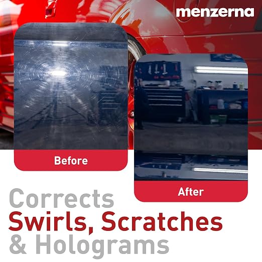 menzerna One-Step Polish 3in1 I Medium Cut Polish with High Gloss Finish & Seal in One I Buffing & Polishing Compound for Car Maintenance I Swirls, Holograms & Scratches I Car Body Repair I 16 fl oz.