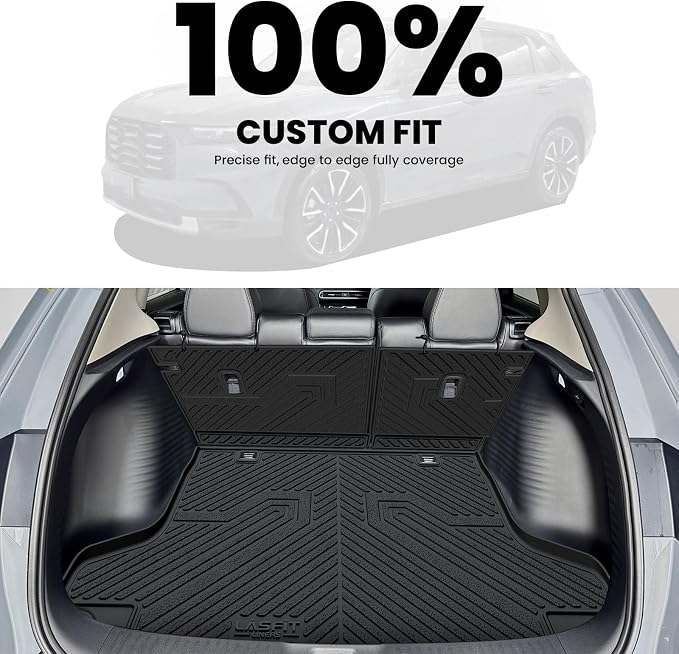 LASFIT Cargo Mat with Backrest Mat for Honda HRV 2023-2026 & for Acura ADX 2025-2026, All Weather TPE Custom Fit Trunk Mat Cargo Liner with Seatback Mat Accessories, Black