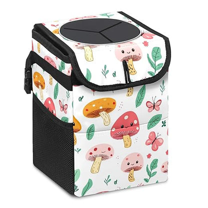 Car Trash Can – Multi-Purpose, Lightweight and Portable with Durable Water-Resistant Coating, No Installation Required, Practical and Ample Capacity, Variety of Colors.Mushroom