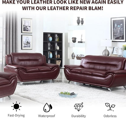 Maroon Leather Recoloring Balm with 100ml Mink Oil,Leather Couch Scratch Remover,Leather Repair kit for Vinyl Furniture and Car Interior,Leather Dye Paint,Mink Oil for Leather