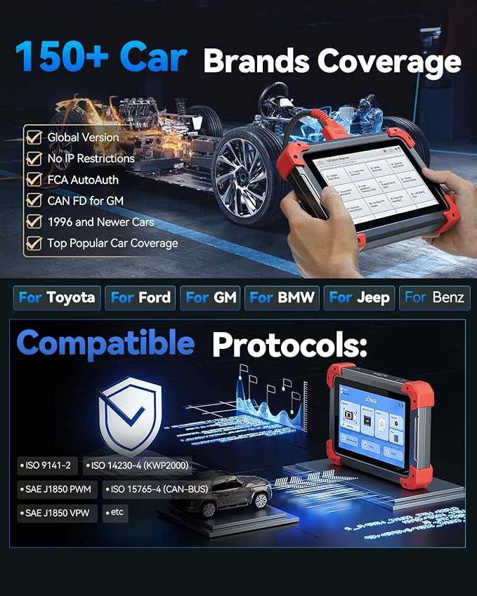 XTOOL D7 Bidirectional Scan Tool: 2026 Ai-Assisted OBD2 Scanner Diagnostic Tool with 36+ Resets, Full System Car Scanner with EPB, Injector Test, Throttle, Crank Sensor Relearn, FCA, CANFD & DoIP