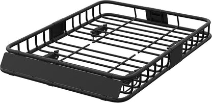 Universal Roof Rack Basket 51" x 36"x 5",Rooftop Cargo Carrier 300 Lb, Rust-Proof Roof Basket for SUVs, Trucks & Vehicles