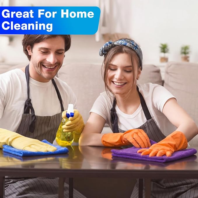 Nuenen Cleaning Cloths for Cars 16 x 16 Inch Ultra Absorbent Towels Drying Microfiber Reusable Cleaning Supplies House Kitchen Window Microfiber Towel (Purple,Blue,Green,60 Pcs)
