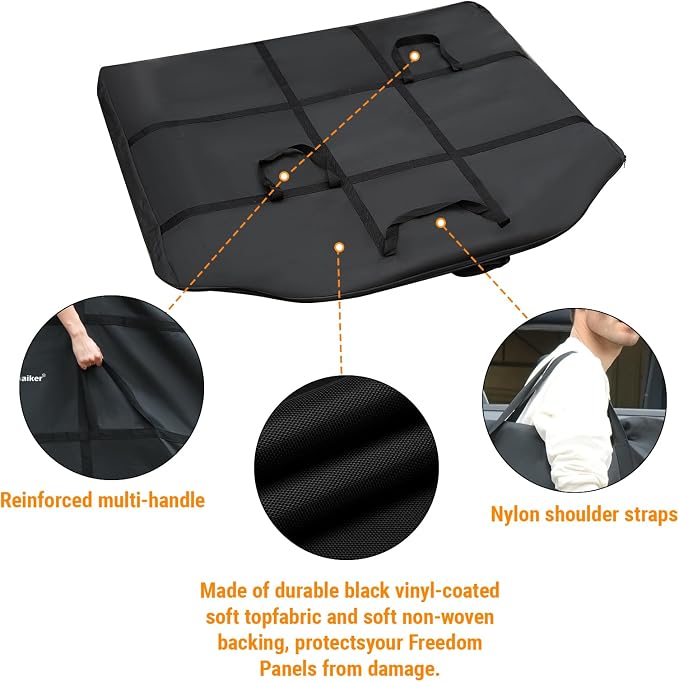 Freedom Panel Rear Hard Top Storage Bag with Handle Compatible with 2021-2025 Ford Bronco 2&4 Door, Heavy Duty 600D Oxford Fabric Car Top Panel Protector Bag,Rear Roof Panel Carrying Case Black
