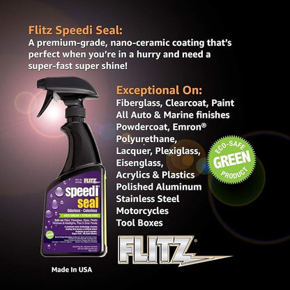 Flitz Speedi Seal - 16oz Bottle of USA-Made Ceramic Coating for Cars to Polish & Protect for Up to 6 Months - Works on Paint, Fiberglass, & More - Streak-Free Ceramic Spray Sealant (3 Pack)
