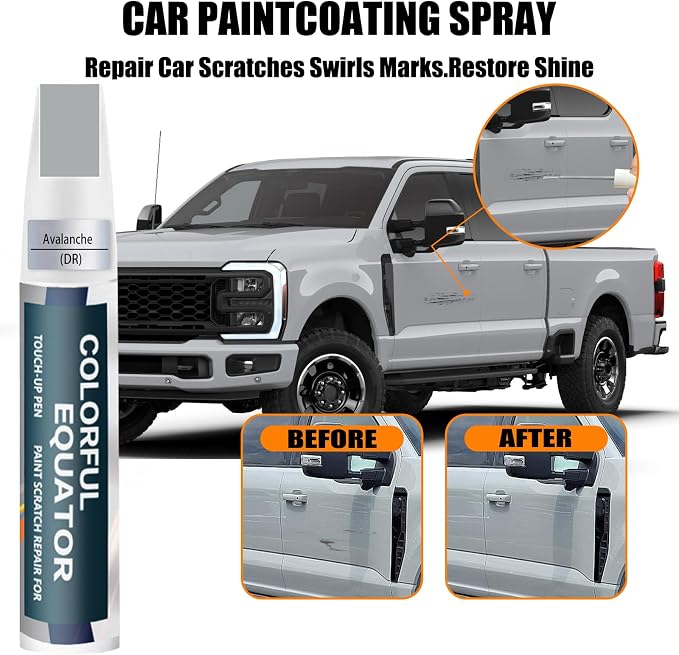 DR Avalanche Touch Up Paint for Ford, Car Paint Pen Scratch Repair Two-In-One Touch Up Paint, Premium Car Scratch Remover for Deep Scratches
