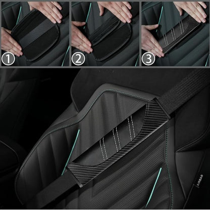 NBTEPEM 10 Pcs Car Floor Mats Full Set & Sport Leather Steering Wheel Cover 14.5-15 inch, Center Console Cover, Seat Belt Cushion, Cup Holder Coaster, Universal Automobile Interior Sets (Black)