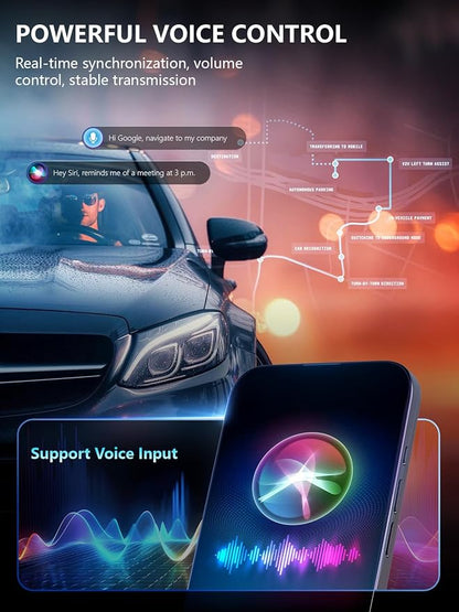Lipstick Series (Built-in Magnet) Wireless Carplay/Android Auto Adapter for iPhone&Android Phone,Convert Wired to Wireless Dongle Adapter, Mini Size with USB&Type-C 2.0, Stable Control & No Delay