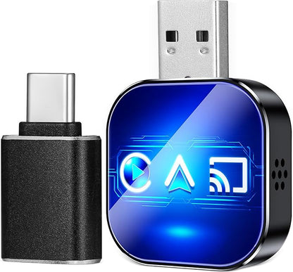 Ciieeo 3-in-1 Wireless Car Adapter with USB a to C Connector Screen Mirroring Adapter for Auto and Wireless Phone Connection for Navigation and Media Streaming Compact Gadget