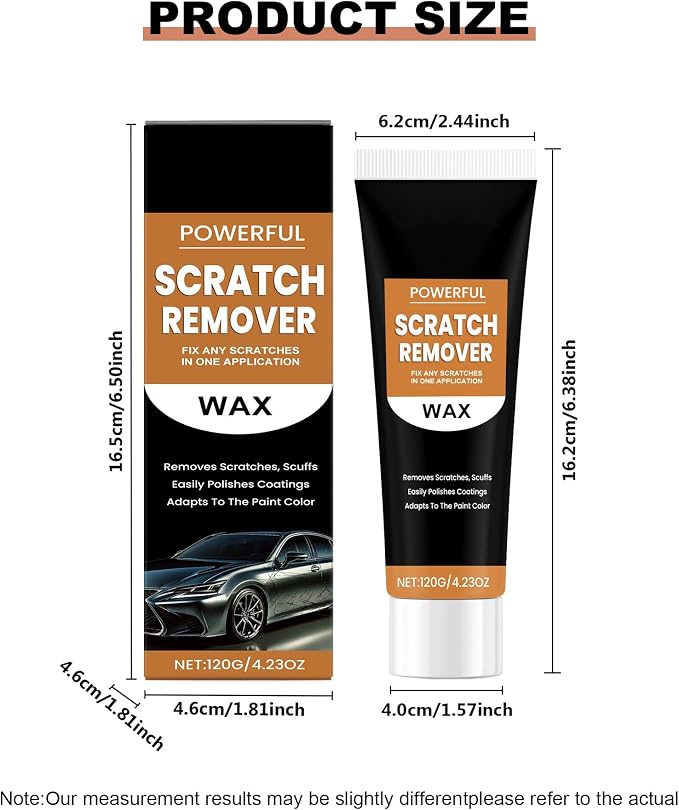 2 Pack Car Scratch Remover Wax,2026 Car Scratch Repair Paste for Deep Scratches,Professional Scratch Remover for Vehicles,Universal Car Scratch Removal Wax with Wipe and Sponge