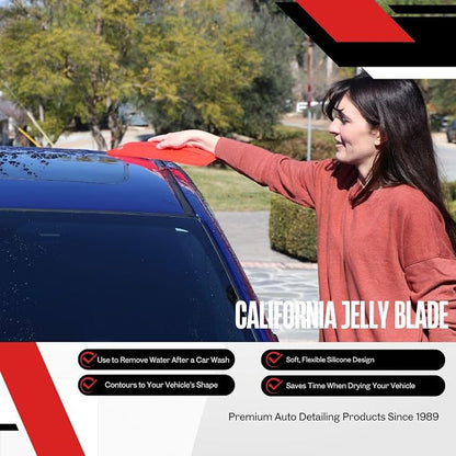 California Car Duster Jelly Blade Flexible Silicone Auto Drying Tool in Red 20083