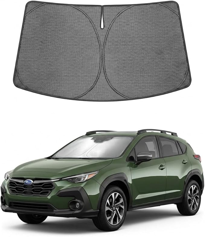 Proadsy Windshield Sun Shade Custom Fit Crosstrek 2024-2026 Ice Crystal Black Front Window Sunshade UV and Heat Blocker Foldable Visor Keeps Car Cooler for Summer Parking and Daily Use