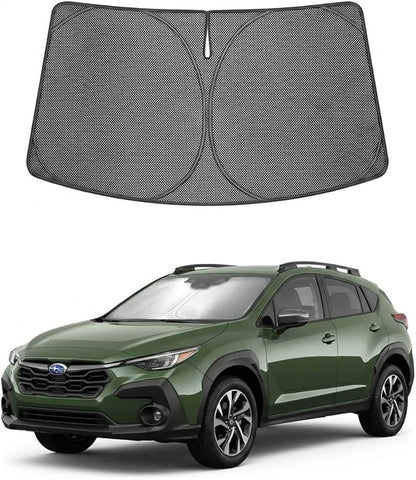 Proadsy Windshield Sun Shade Custom Fit Crosstrek 2024-2026 Ice Crystal Black Front Window Sunshade UV and Heat Blocker Foldable Visor Keeps Car Cooler for Summer Parking and Daily Use