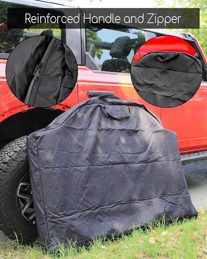 Upgraded Car Hard Top Storage Bag Fit for Ford Bronco 2021 2022 2023 4-Door, Portable Freedom Panel Storage Bag for Roof Panel Over Rear Row Seat, Rear Hardtop Organizer Bag 1Pc